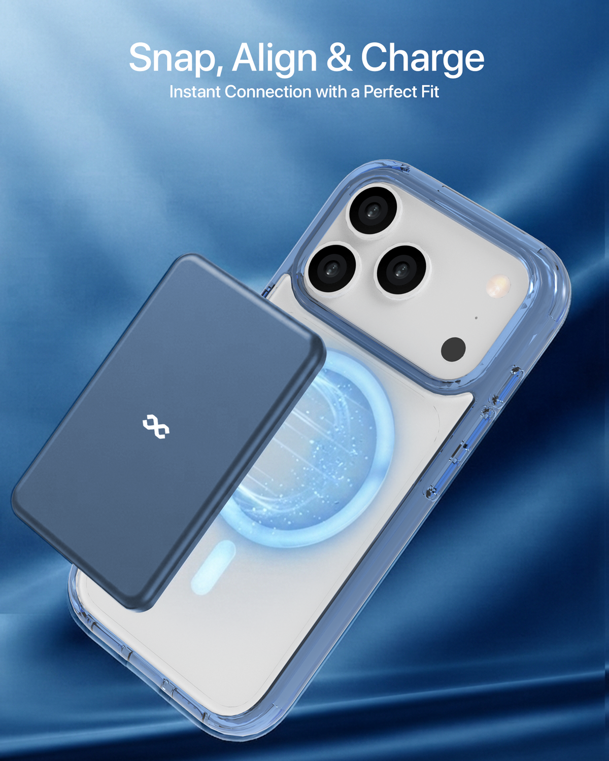 infyty GLOVIO Clear Case with Colored Edges for iPhone 18 Pro - Light Blue