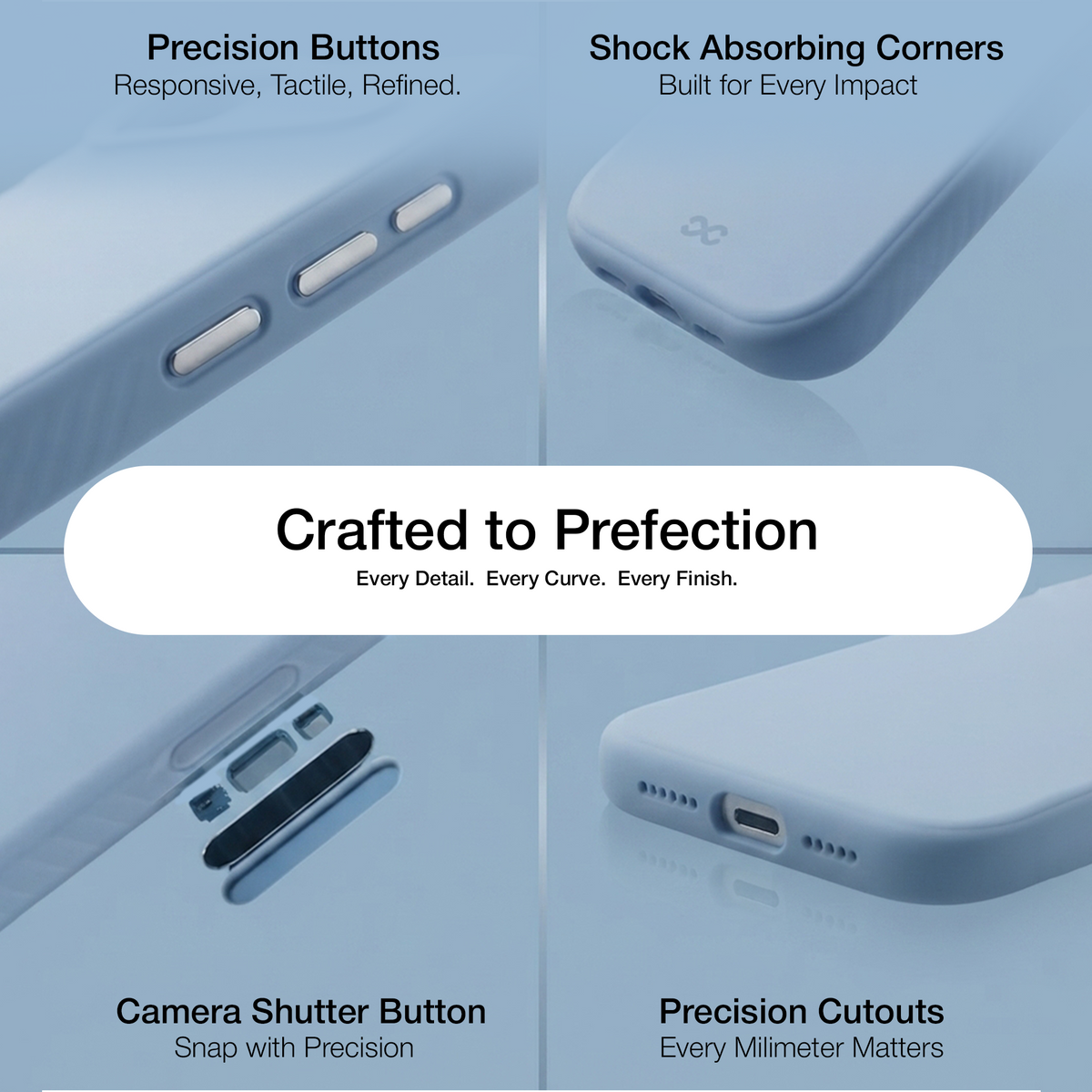 infyty LAVIO Premium Soft Silicone Case for iPhone 18 Pro - Light Blue