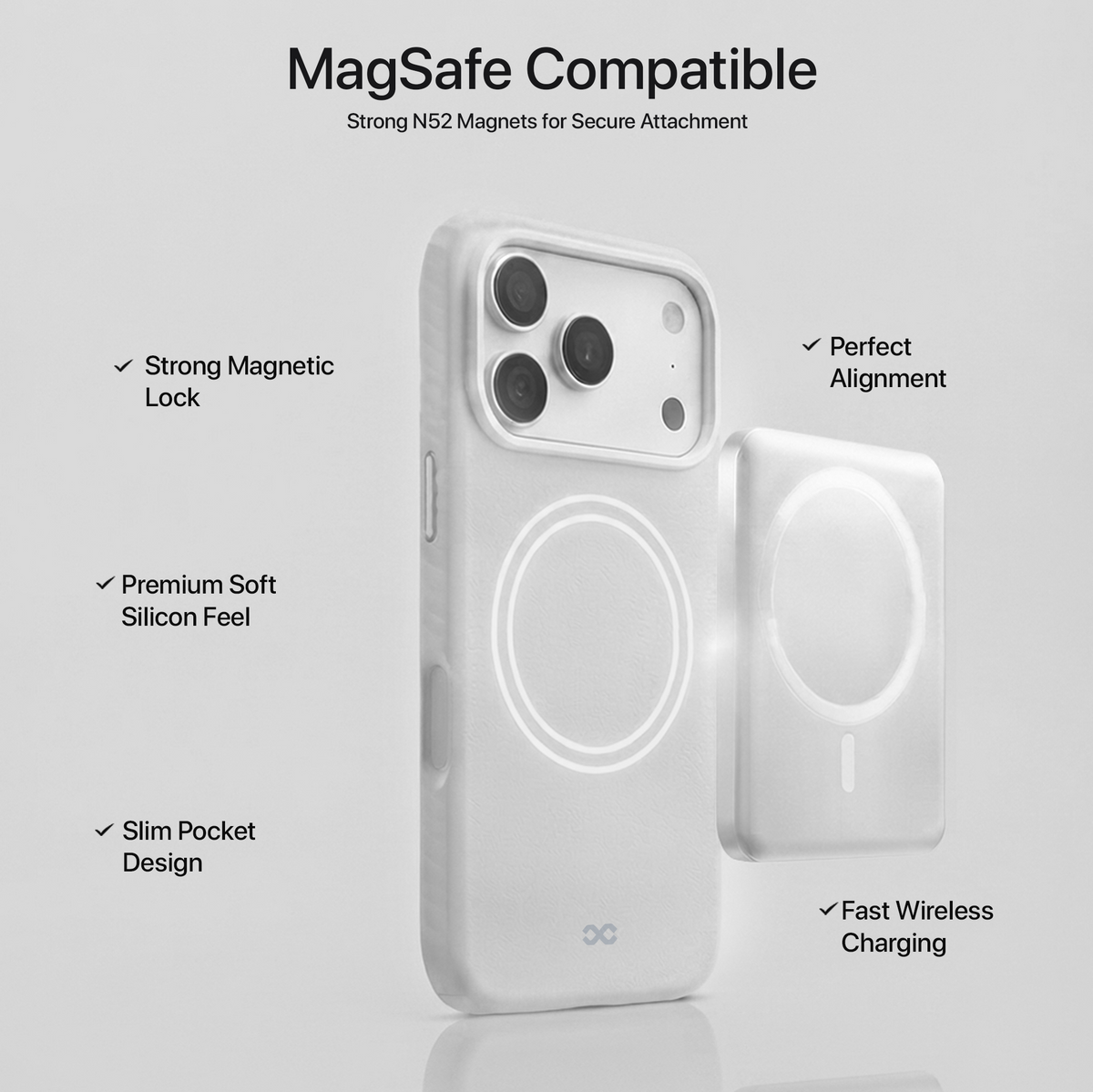 infyty LAVIO Premium Soft Silicone Case for iPhone 18 Pro Max - Grey