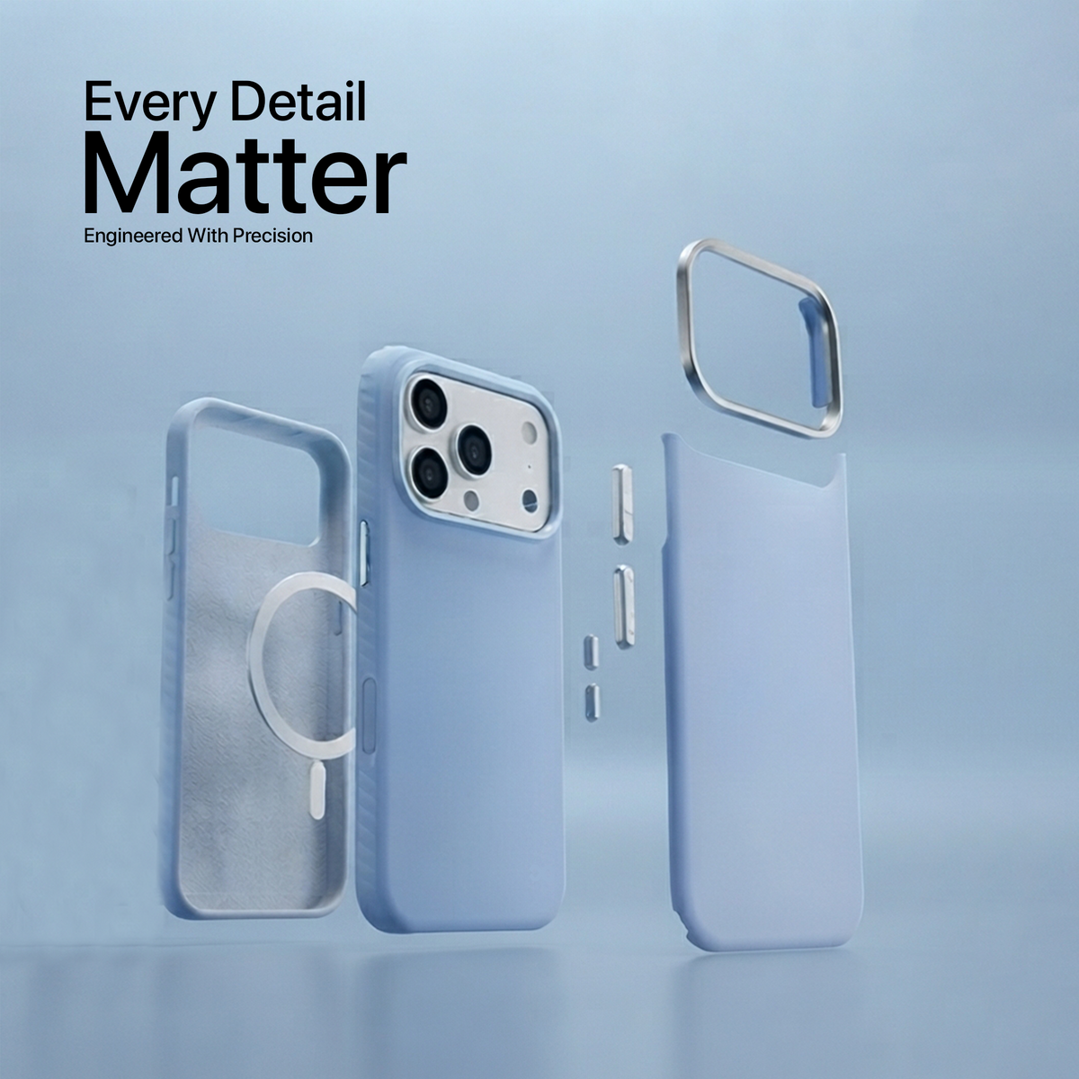 infyty LAVIO Premium Soft Silicone Case for iPhone 18 Pro Max - Light Blue