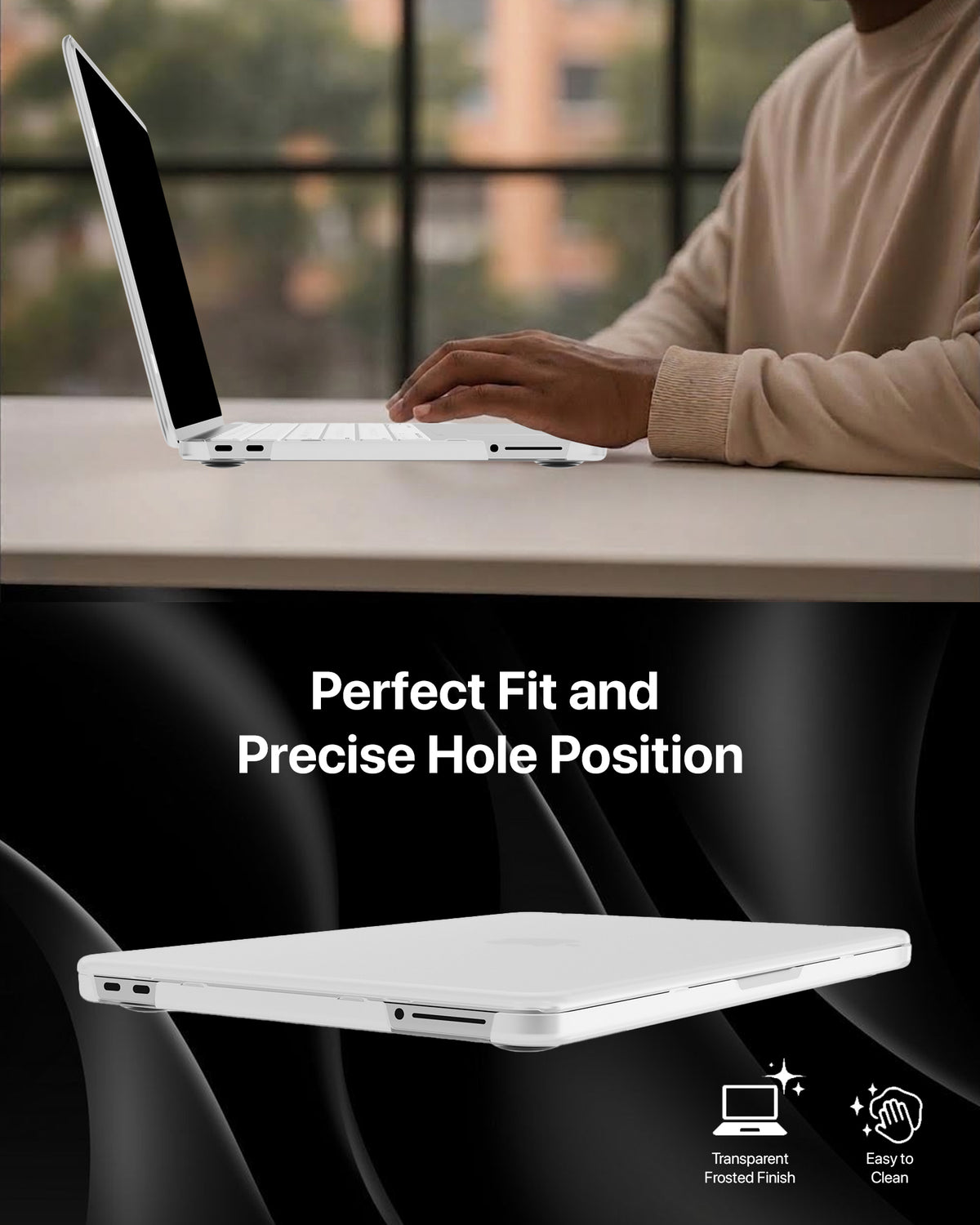 infyty NEONIX Rigid Frosted Shell Case for MacBook Neo - Clear