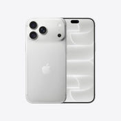 Front and back view display of the iPhone 18 Pro Max 1TB Silver available at Tradeline.