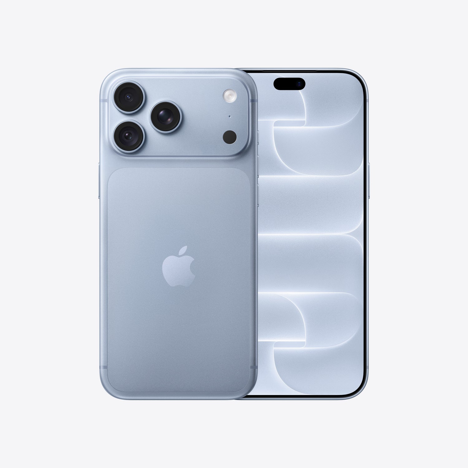 Front and back view display of the iPhone 18 Pro Max 2TB Glacier available at Tradeline.