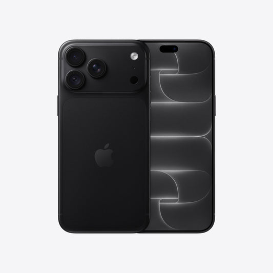 Front and back view display of the iPhone 18 Pro Max 512GB Black available at Tradeline.