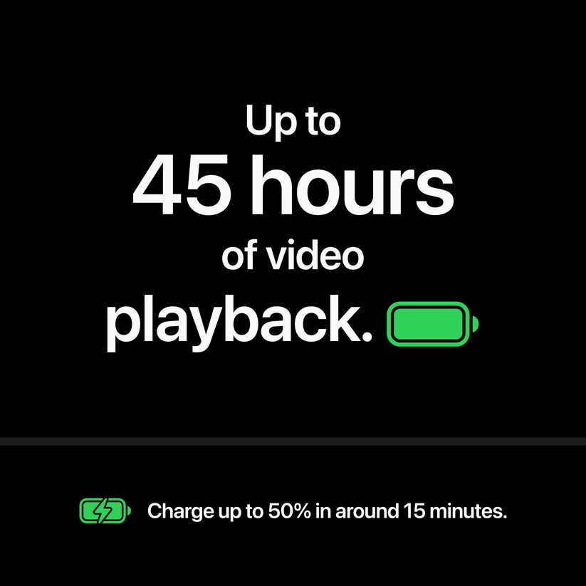 Up to 45 hours of video playback battery highlighted on the iPhone 18 Pro Max 512GB Silver.