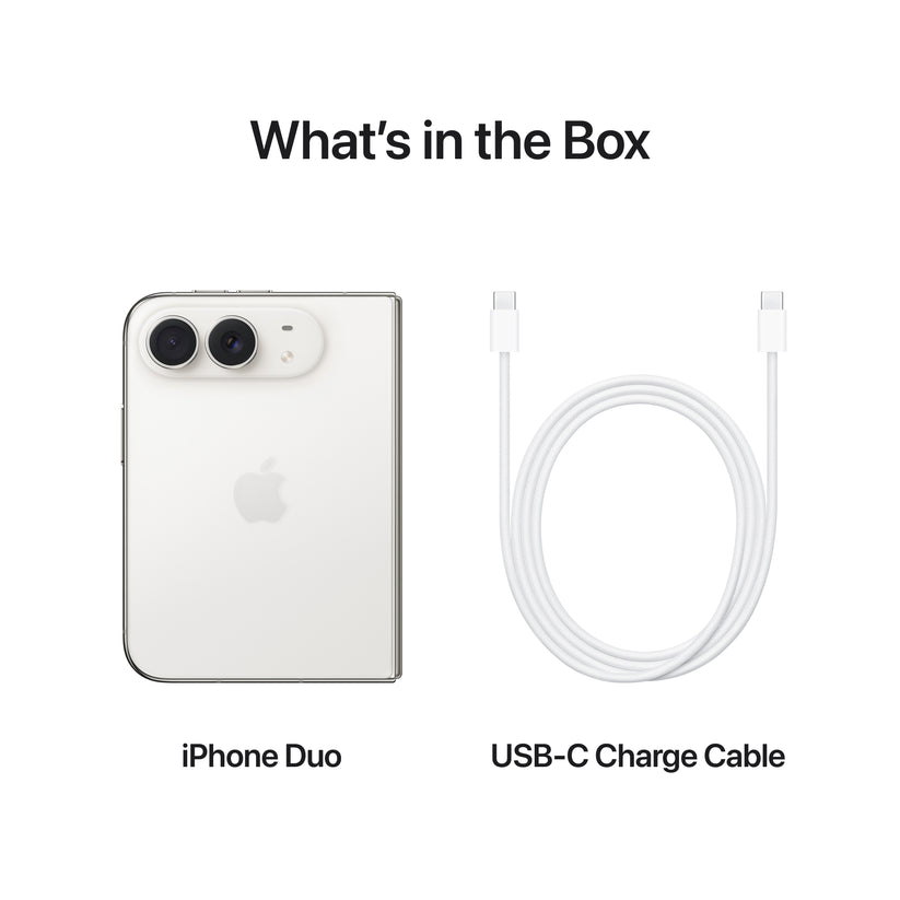 What is in the box unboxing content for the iPhone Duo 2TB Star White at Tradeline Egypt.