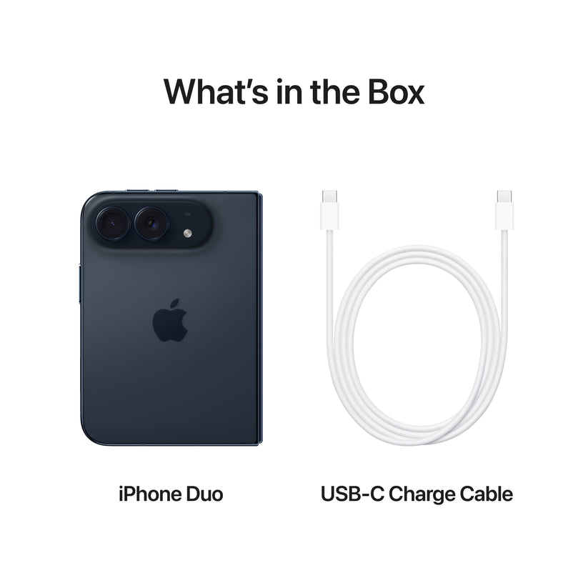 What is in the box unboxing content for the iPhone Duo 512GB Night Sky at Tradeline Egypt.