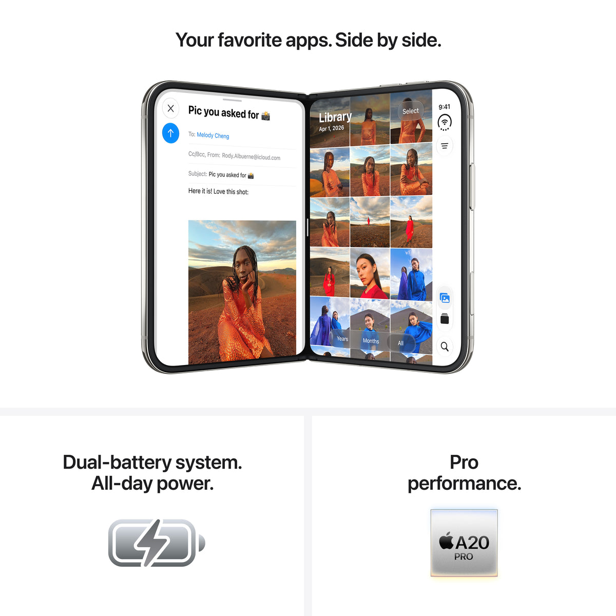 Your favorite apps running side by side on the iPhone Duo 512GB Star White from Tradeline.