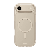 Rear view of the transparent Laut CRYSTAL FLURO case for iPhone Air with subtle Light Gold bumper accents available at Tradeline.