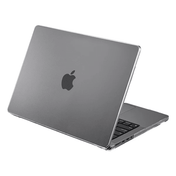 Quarterly open view showcasing the clear LAUT CRYSTAL-X protective shell for MacBook Pro 14-inch 2023/2021 in Crystal at Tradeline Egypt.
