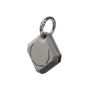 Front view of the geometric faceted LAUT HUEX GEM case for AirTag in Grey available at Tradeline.