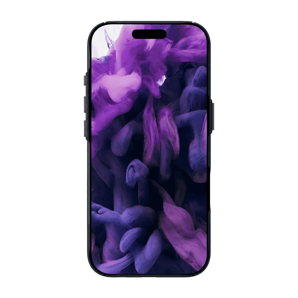 front view of the premium Laut KEV PROTECT Dupont Aramid Fiber case for iPhone 17 in Black showing the textured weave at Tradeline.